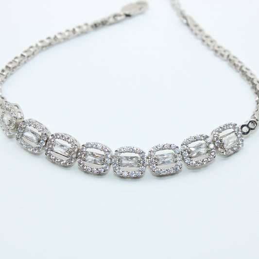 Brățară din Argint Infinity Cu Cristale Dreptunghiulare