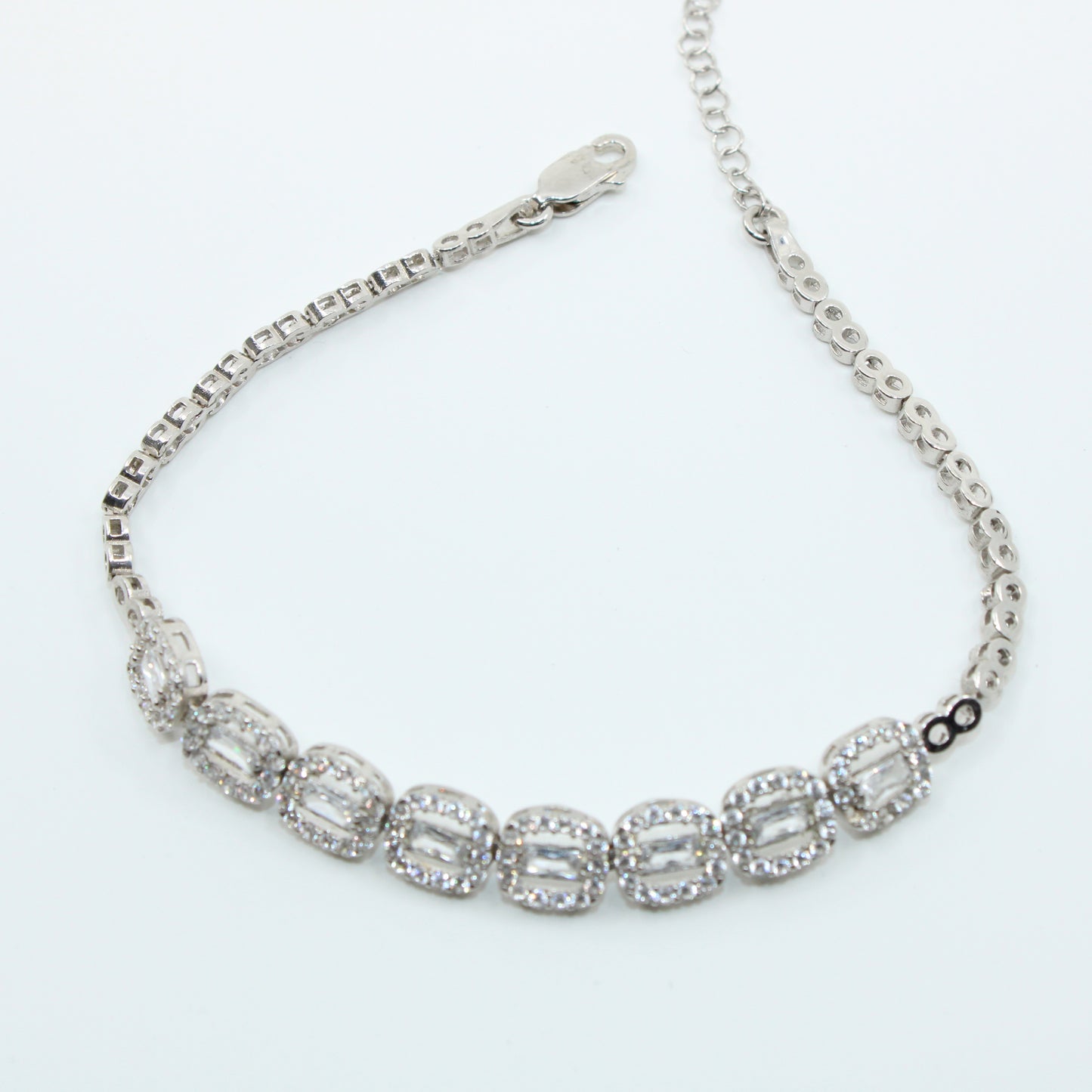 Brățară din Argint Infinity Cu Cristale Dreptunghiulare