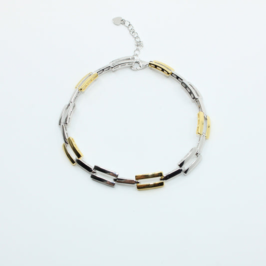 Brățară din Argint Reglabila Cu Zale Dreptunghiulare