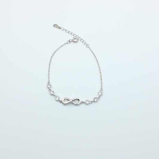 Brățară din Argint Reglabila Infinity Si Cristale