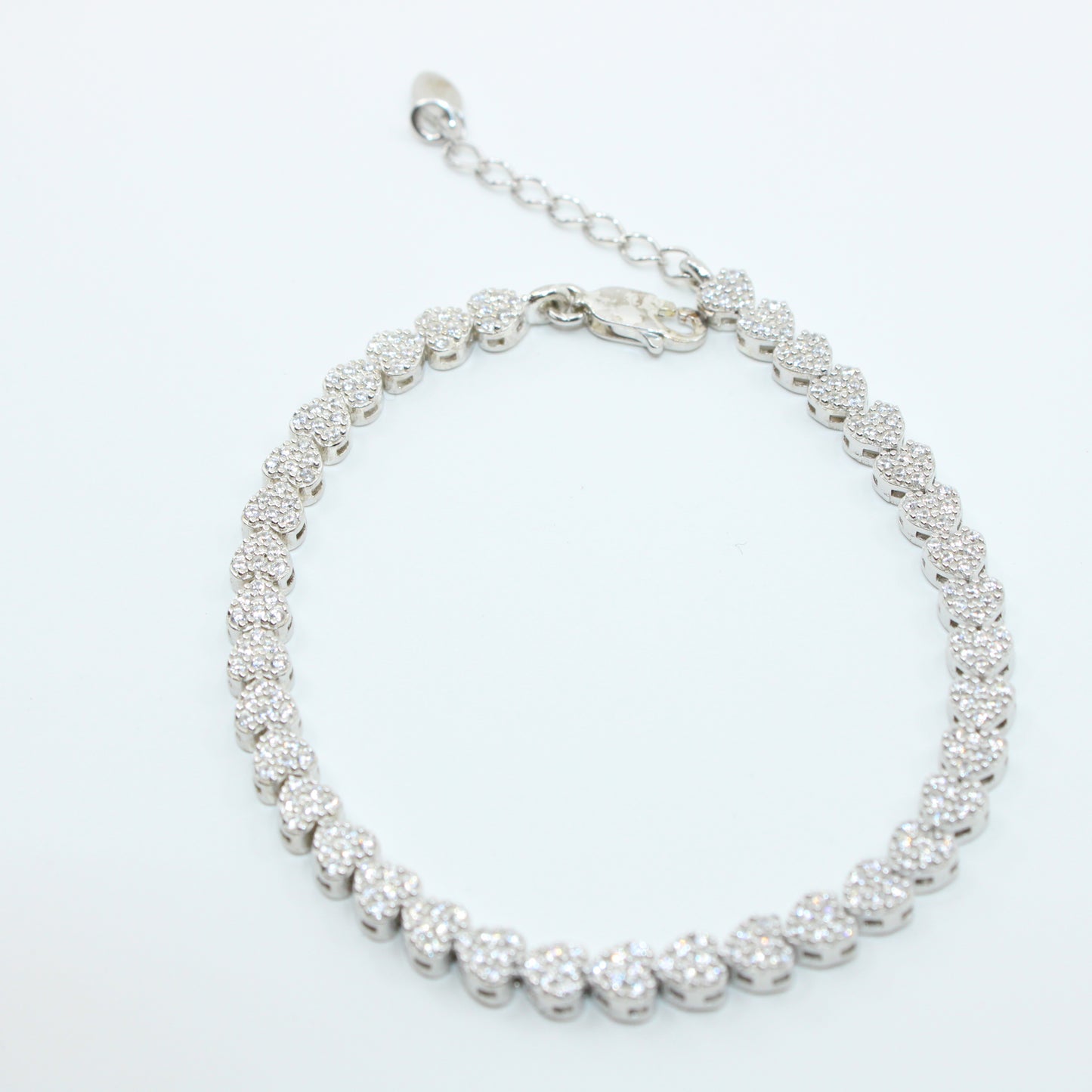 Brățară din Argint Reglabila Tenis Cu Inimioare