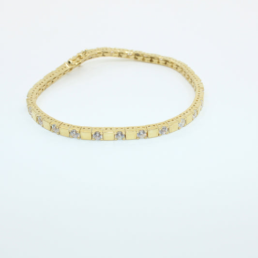Brățară din Argint Tenis Aurie Cu Cristale