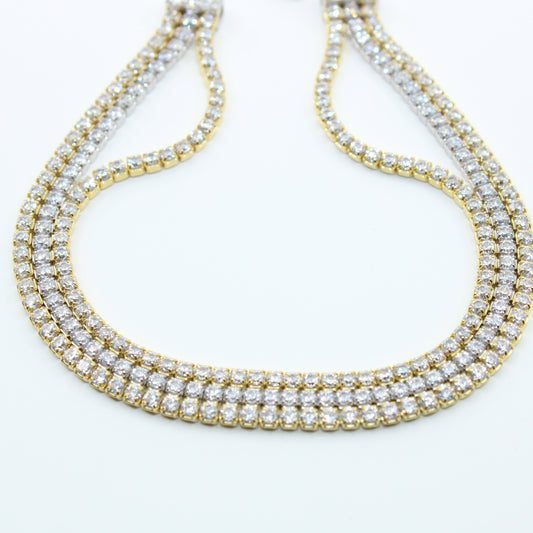 Brățară din Argint Tenis Aurie Cu Cristale