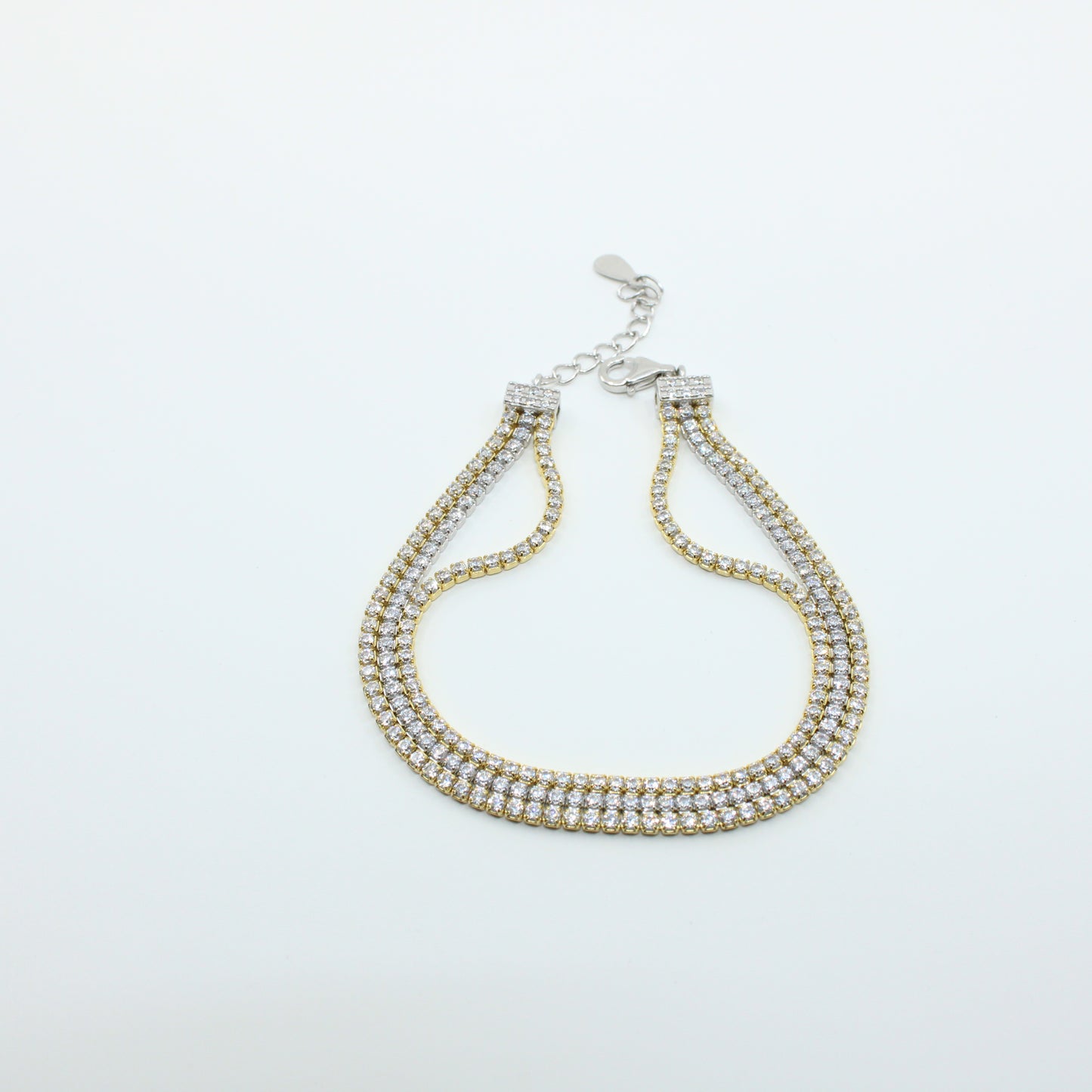 Brățară din Argint Tenis Aurie Cu Cristale