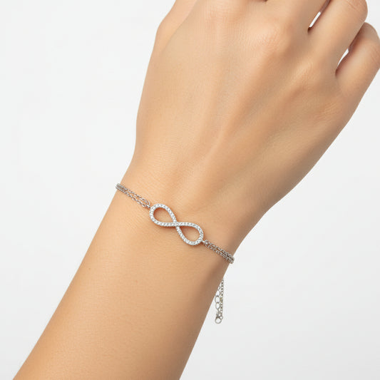 Brățară din argint Infinit cu Cristale