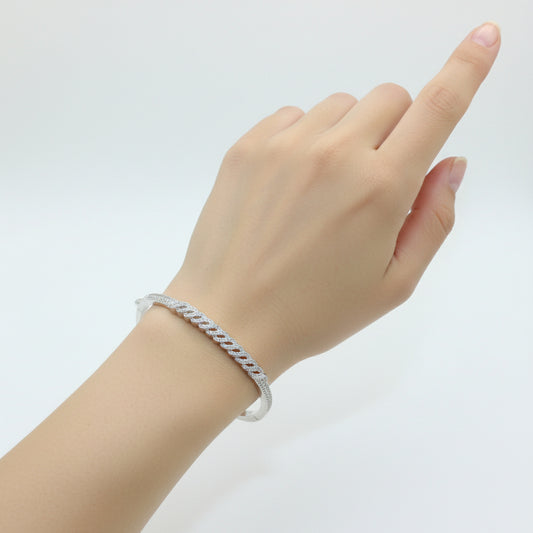 Brățară fixă din argint cu Cristale