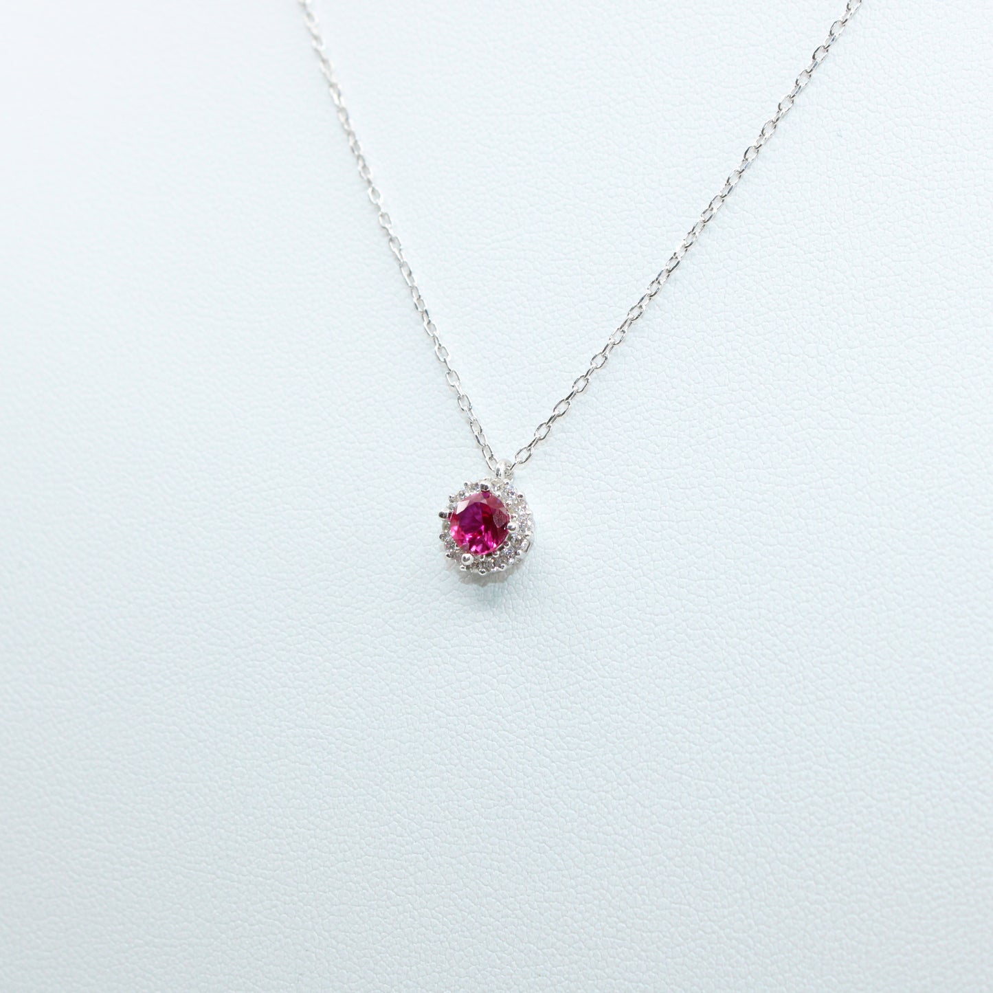 Colier Argint Cu Pandativ Cristal Roz Si Pietricele