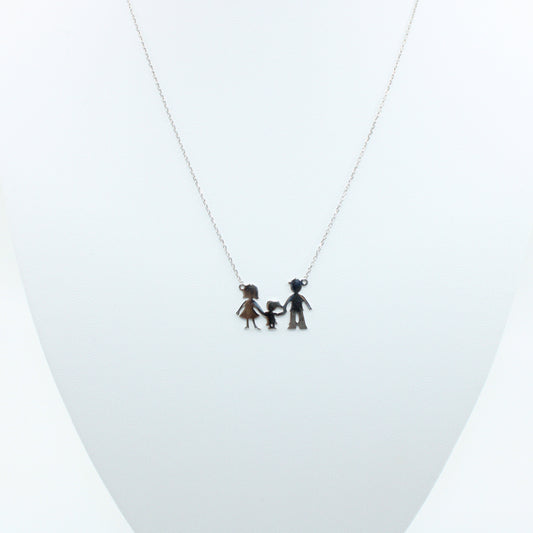Colier Argint Familie Fetita