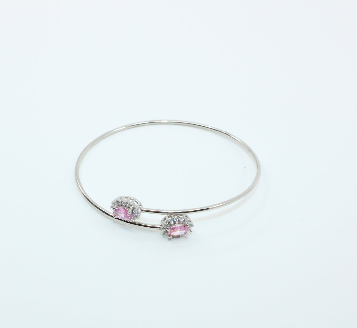 Bratara Argint Reglabila cu Piatra Roz