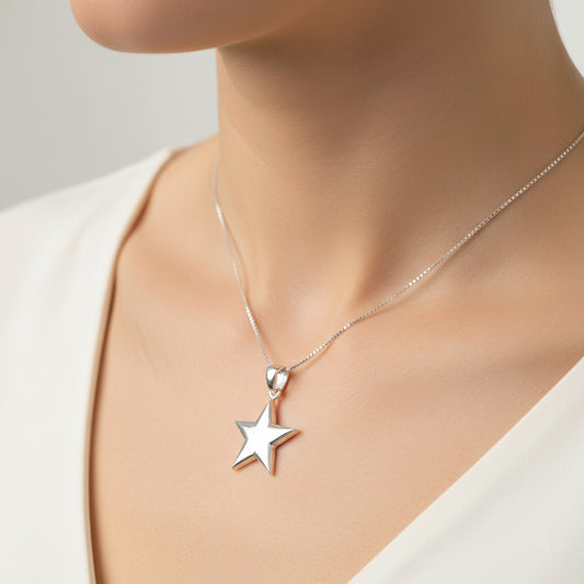 Pandativ Argint Stea Simpla