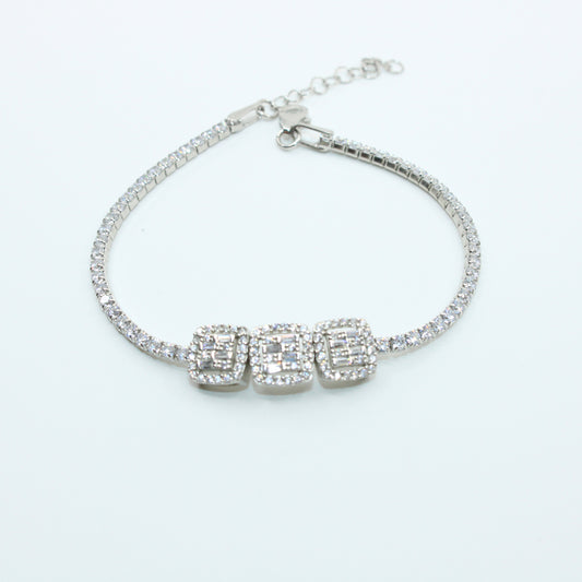Brățară din Argint Cu Cristale Patrate