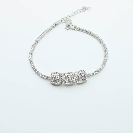 Brățară din Argint Cu Cristale Patrate