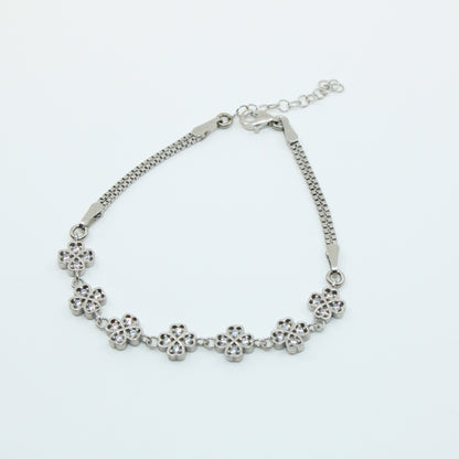 Brățară din Argint Cu Trifoi Si Cristale