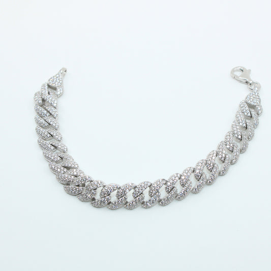 Brățară din Argint Cuban Cu Cristale