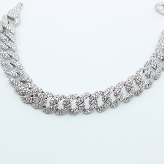 Brățară din Argint Cuban Cu Cristale