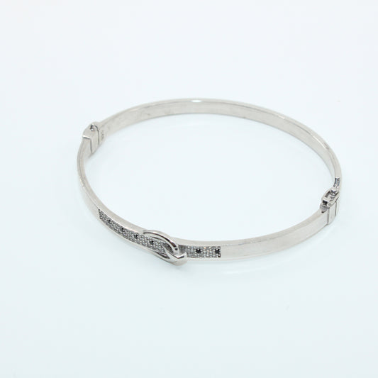 Brățară din Argint Fixa Cu Cristale Negre