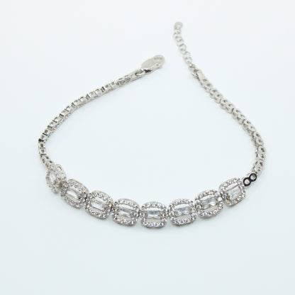 Brățară din Argint Infinity Cu Cristale Dreptunghiulare