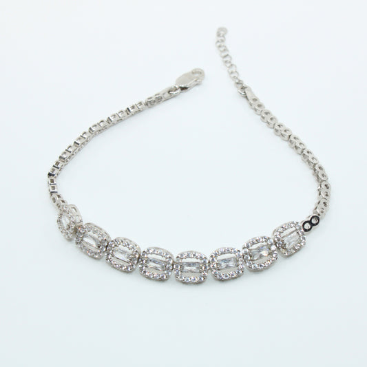 Brățară din Argint Infinity Cu Cristale Dreptunghiulare