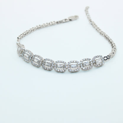 Brățară din Argint Infinity Cu Cristale Dreptunghiulare