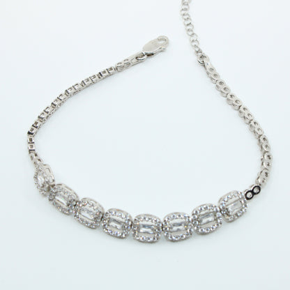 Brățară din Argint Infinity Cu Cristale Dreptunghiulare