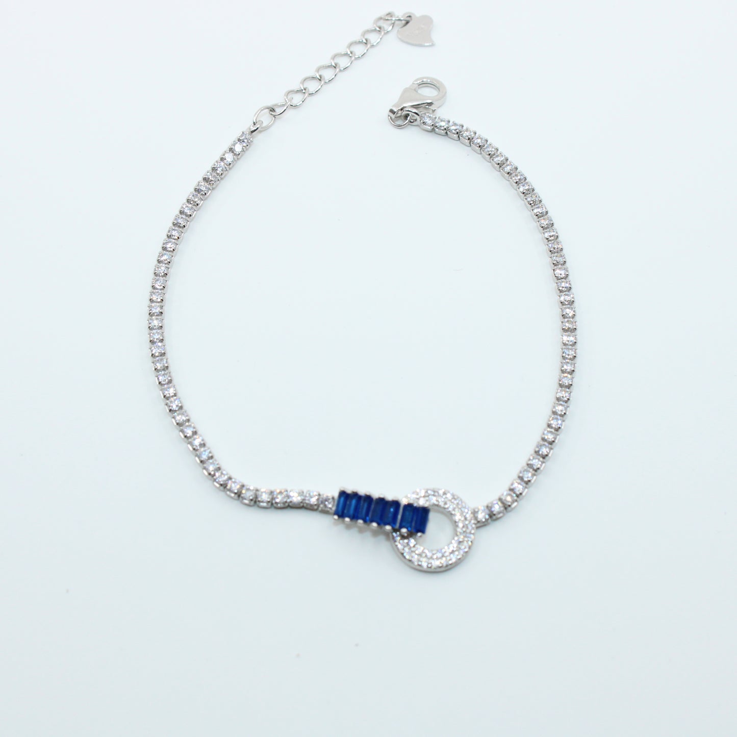 Brățară din Argint Reglabila Cu Cristale Albastre