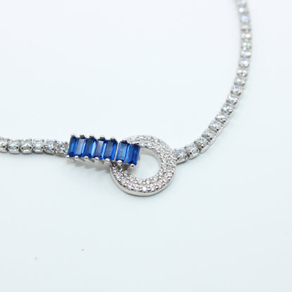 Brățară din Argint Reglabila Cu Cristale Albastre