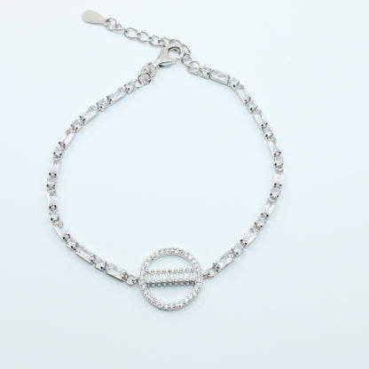 Brățară din Argint Reglabila Cu Cristale Transparente