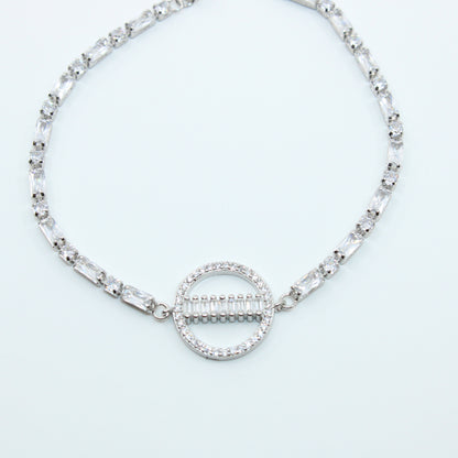 Brățară din Argint Reglabila Cu Cristale Transparente