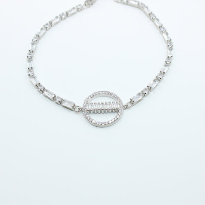 Brățară din Argint Reglabila Cu Cristale Transparente