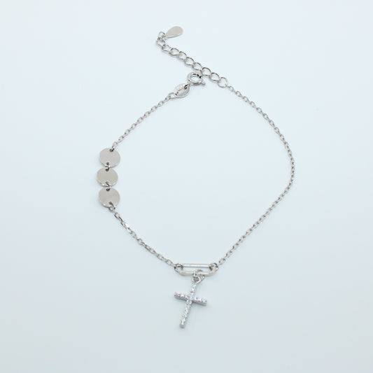 Brățară din Argint Reglabila Cu Cruciulita