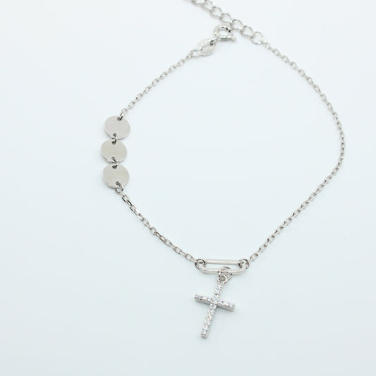 Brățară din Argint Reglabila Cu Cruciulita