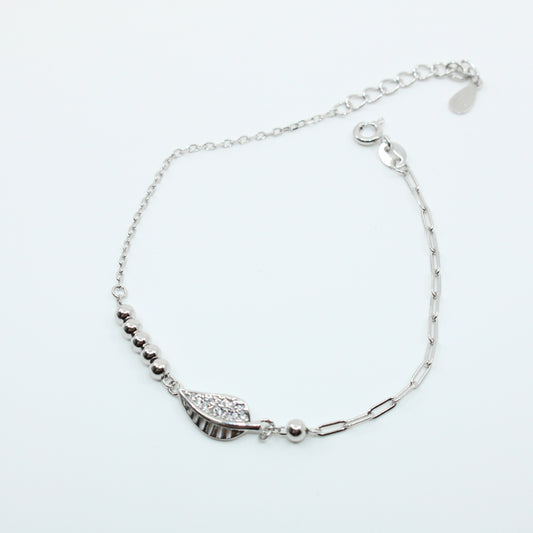 Brățară din Argint Reglabila Cu Frunzulita