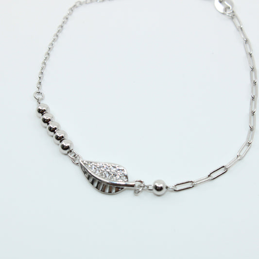 Brățară din Argint Reglabila Cu Frunzulita