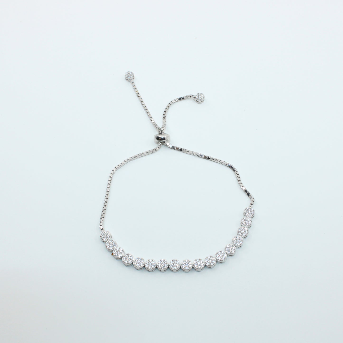 Brățară din Argint Reglabila In Cu Cristale Rotunde