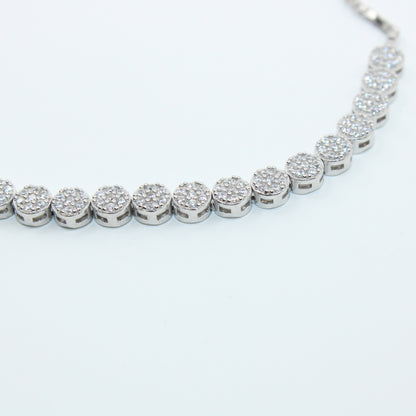 Brățară din Argint Reglabila In Cu Cristale Rotunde