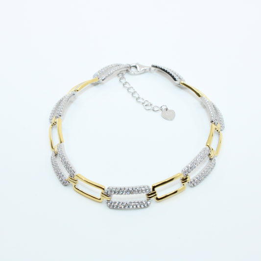 Brățară din Argint Reglabila In Zale Dreptunghiulare