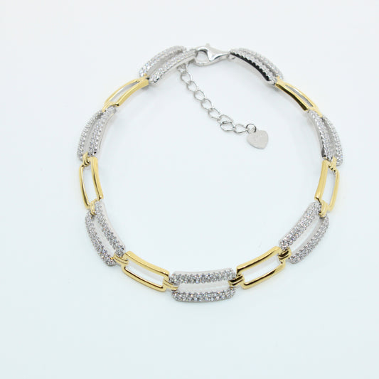 Brățară din Argint Reglabila In Zale Dreptunghiulare