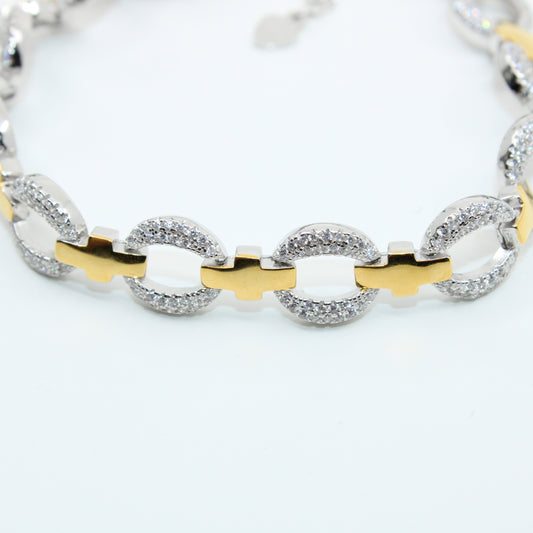 Brățară din Argint Reglabila In Zale Ovale