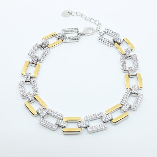 Brățară din Argint Reglabila In Zale Patrate