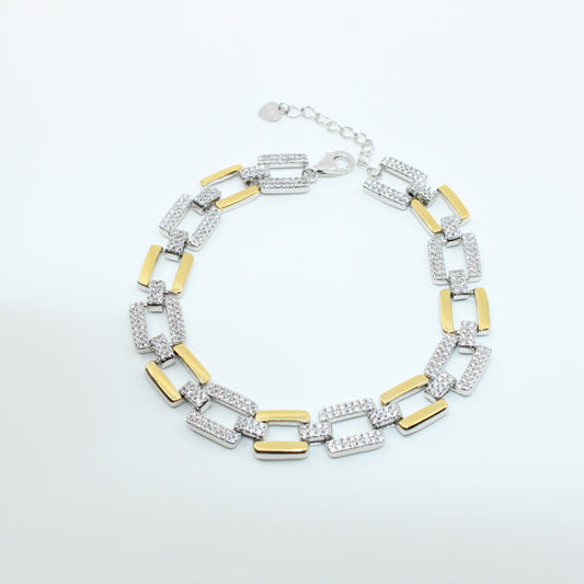 Brățară din Argint Reglabila In Zale Patrate