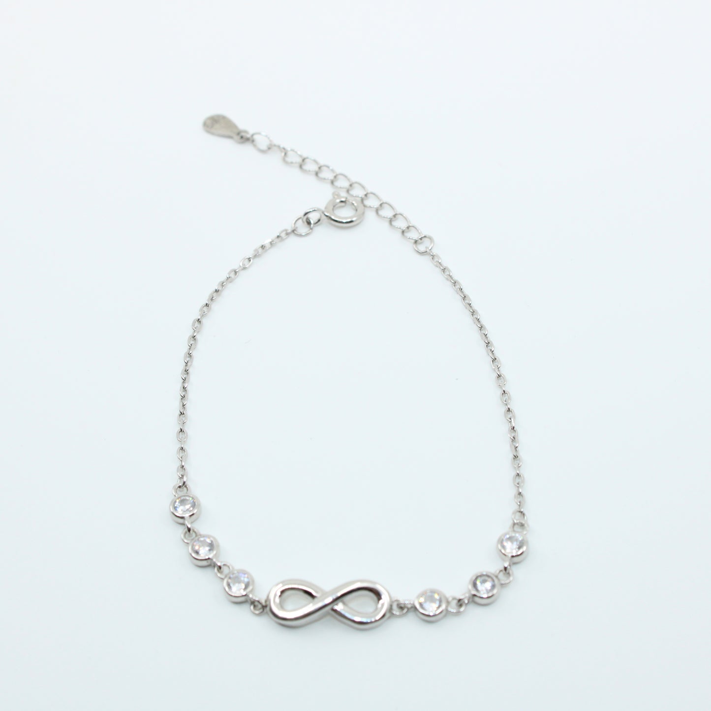 Brățară din Argint Reglabila Infinity Si Cristale