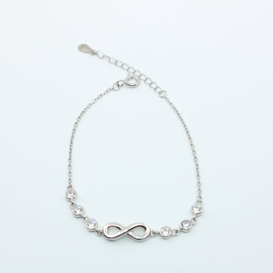 Brățară din Argint Reglabila Infinity Si Cristale