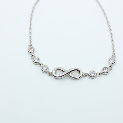 Brățară din Argint Reglabila Infinity Si Cristale