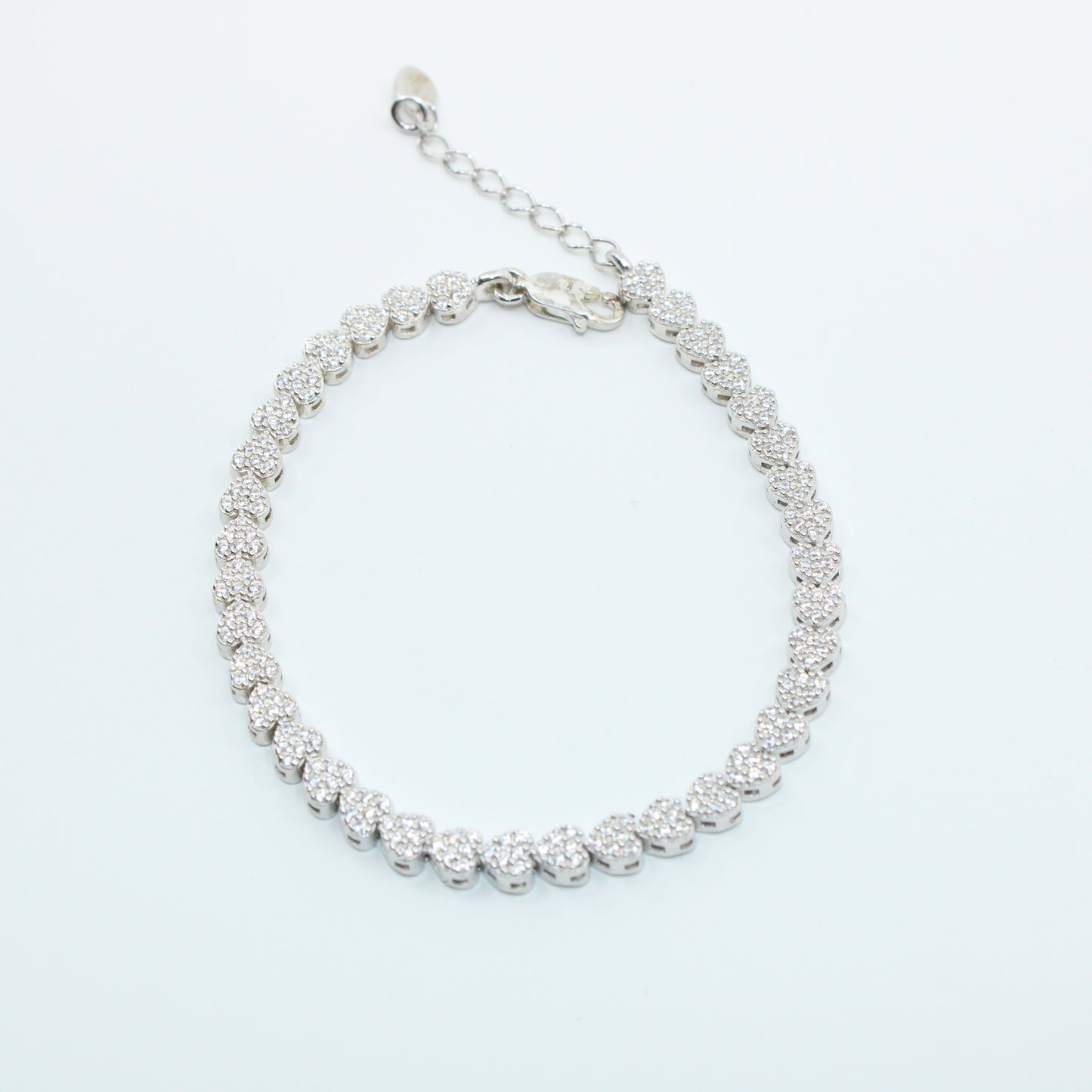 Brățară din Argint Reglabila Tenis Cu Inimioare