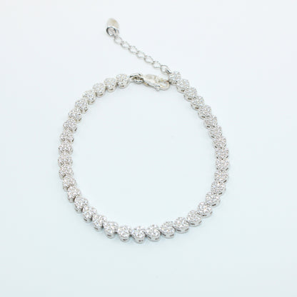 Brățară din Argint Reglabila Tenis Cu Inimioare