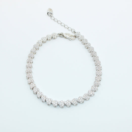 Brățară din Argint Reglabila Tenis Cu Inimioare