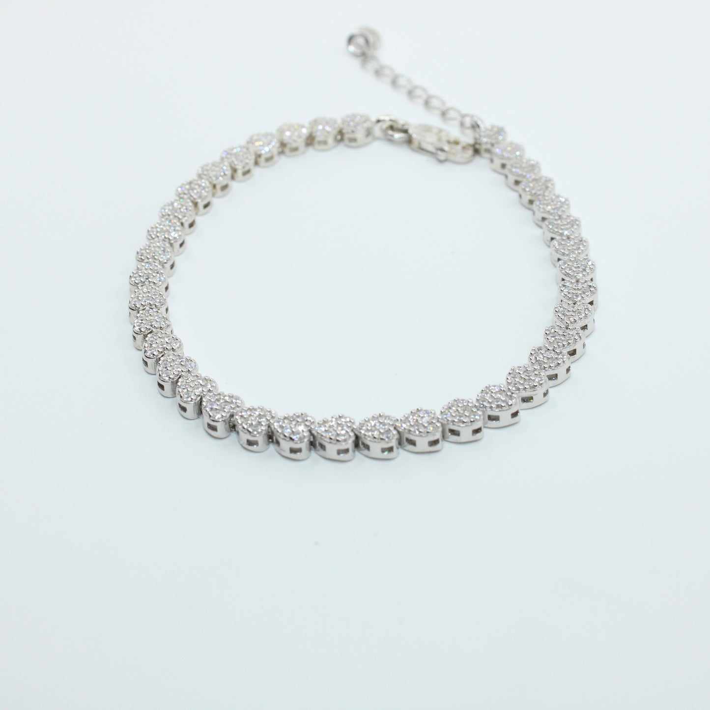 Brățară din Argint Reglabila Tenis Cu Inimioare