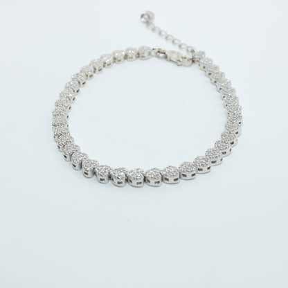 Brățară din Argint Reglabila Tenis Cu Inimioare