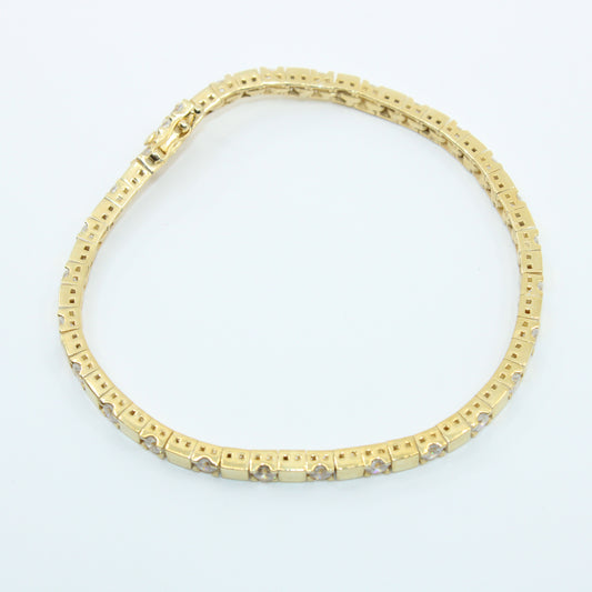 Brățară din Argint Tenis Aurie Cu Cristale