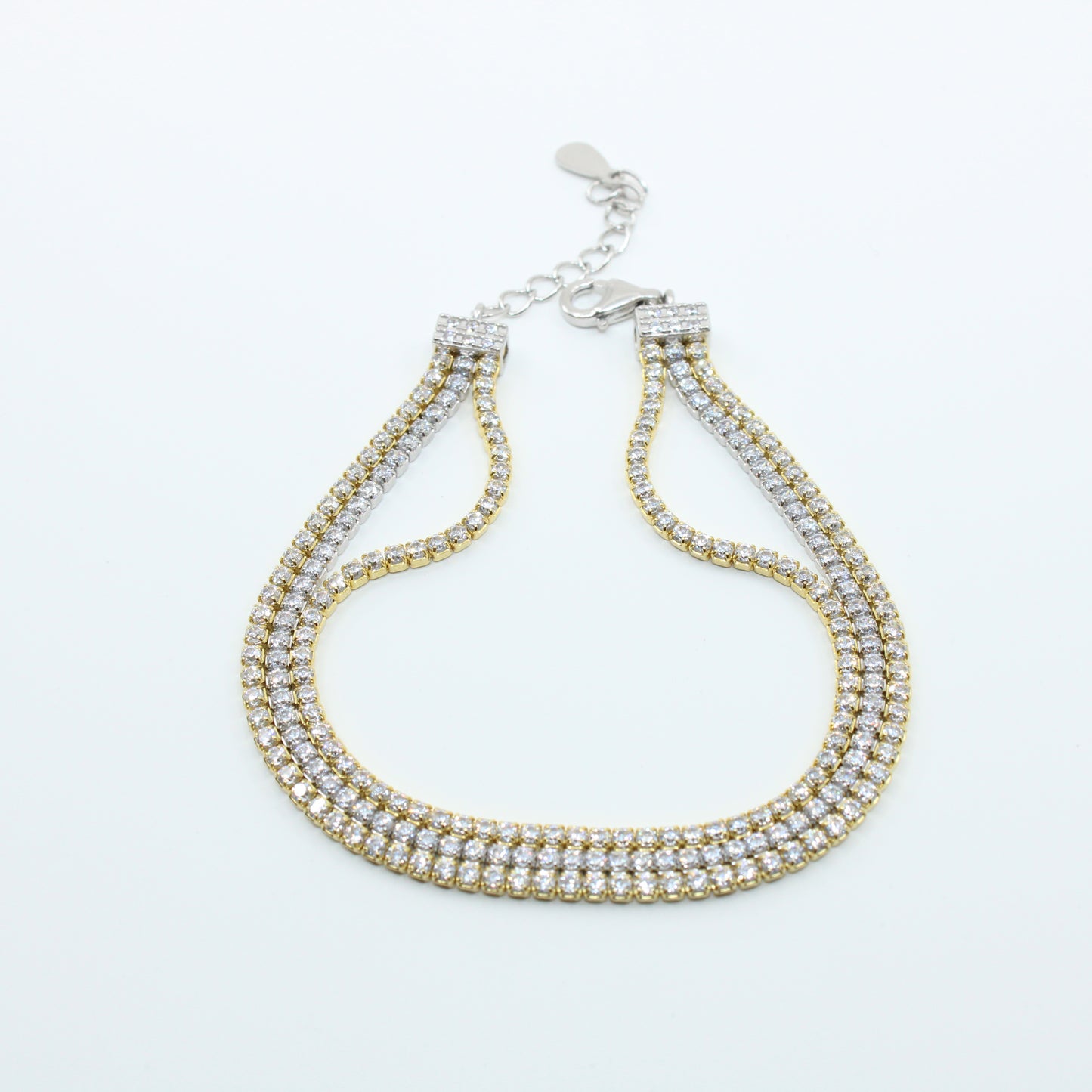 Brățară din Argint Tenis Aurie Cu Cristale